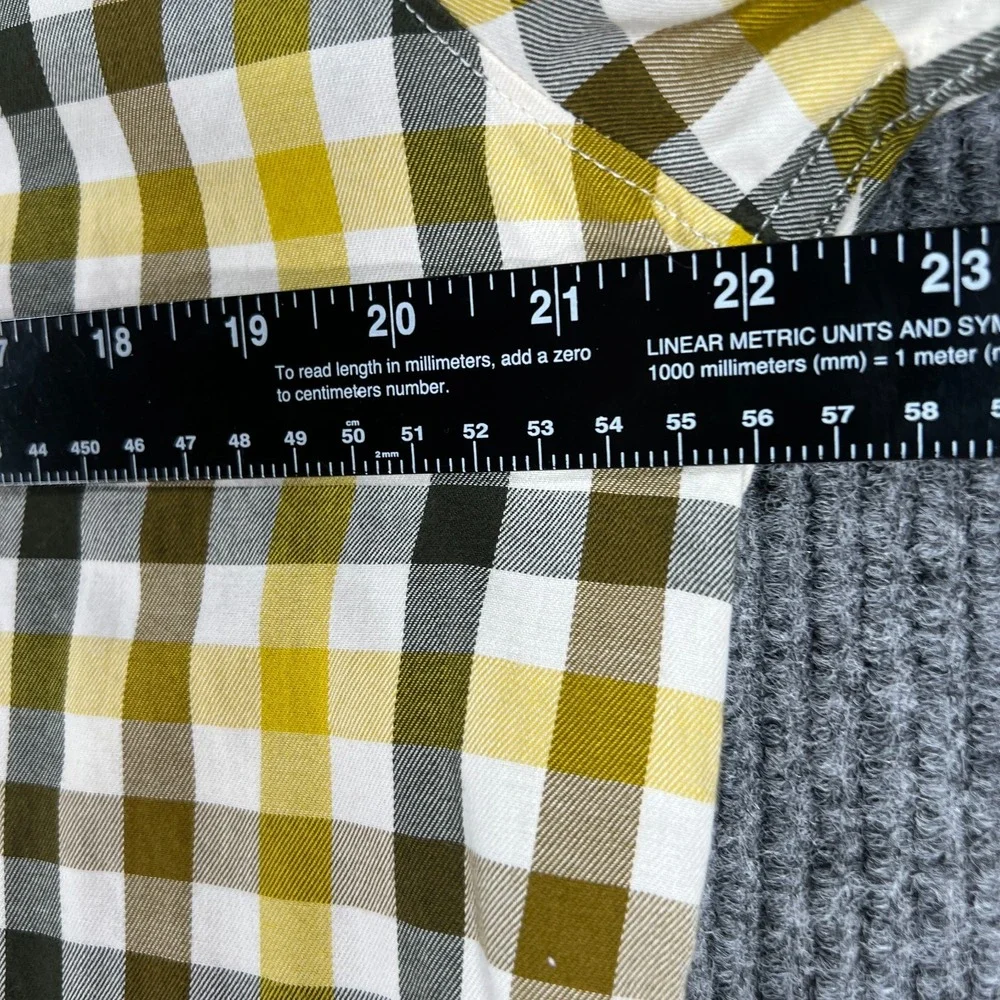 The North Face Shirt Mens Large Yellow Plaid Long Sleeve Button Up Outdoor Hike